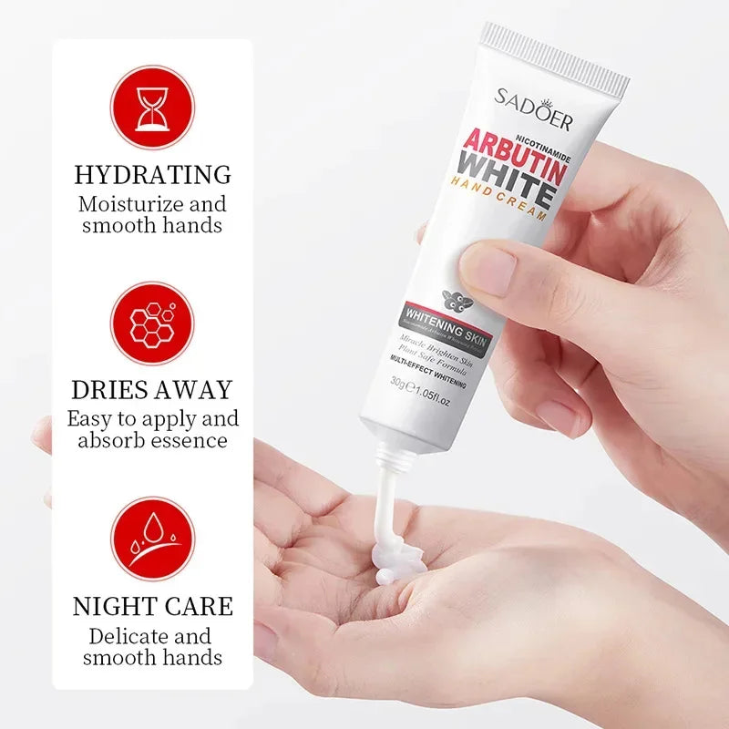 Whitening Hand Cream Niacinamide Arbutin Moisturizing Nourishing Exfoliating Calluses Anti-Chap Drying Crack Repair Body Care