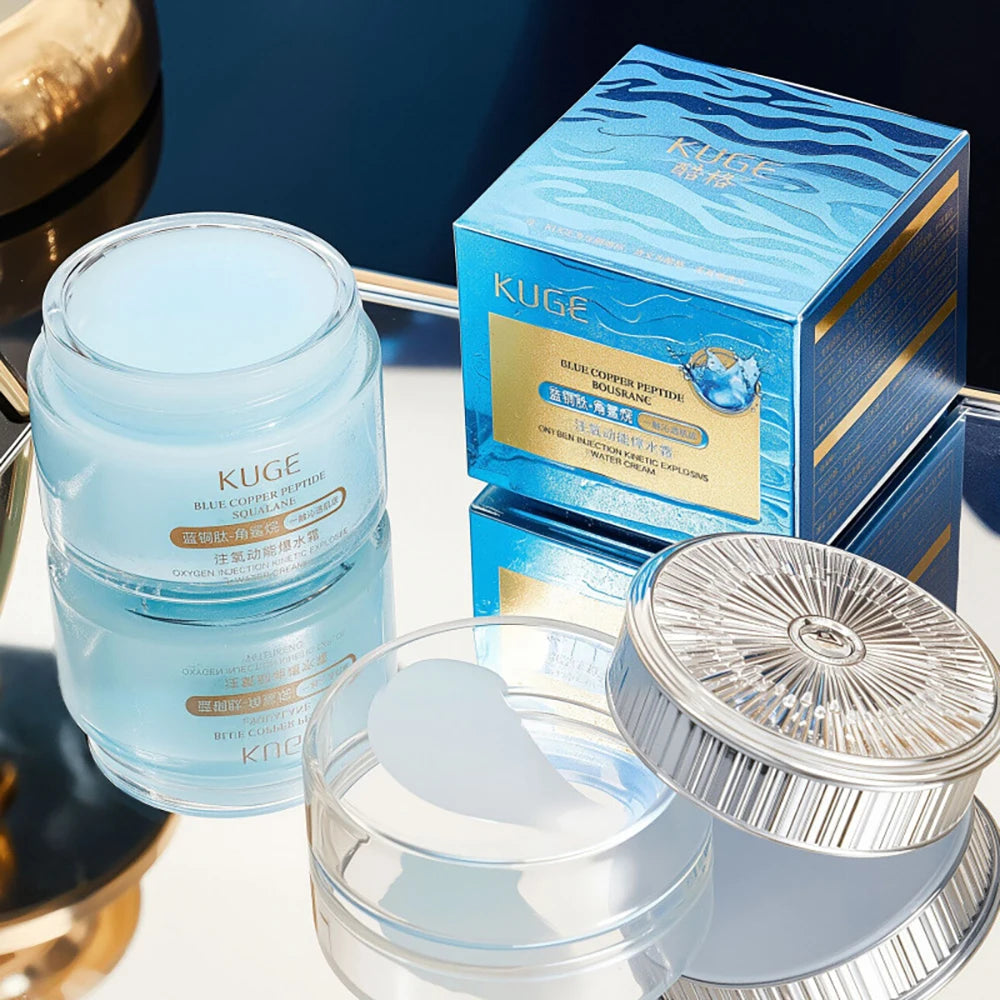 Blue Copper Peptide Squalane Oxygen Water Cream Deeply Moisturize Soothe Dry Skin Repair Skin Barrier Face Cream Korea Skincare