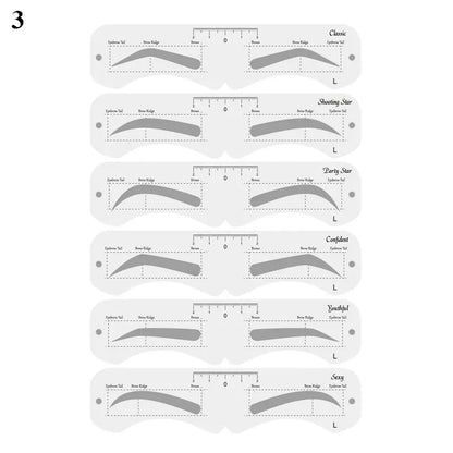 Reusable Eyebrow Stencil Set Soft Ruler Brow Definer Eye Brow Drawing Guide Styling Shaping Grooming Template Card Makeup Tools