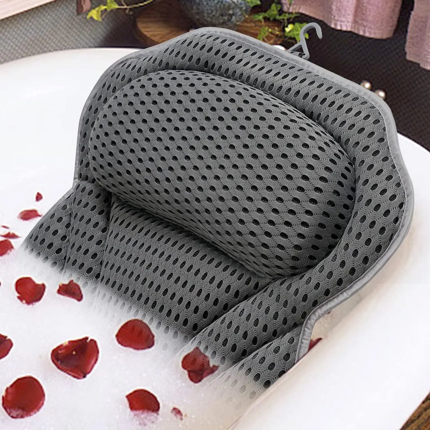 Bathtub Pillow Home Hotel Bath Pillow 4D Gray White Butterfly Bathtub Pillow Suction Cup Bathtub Pillow
