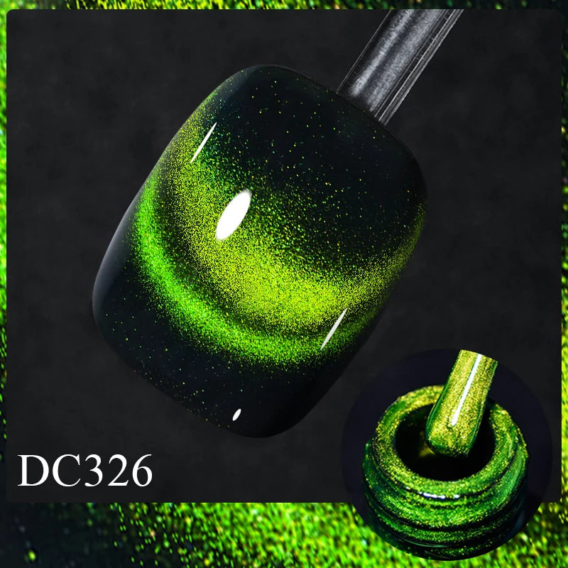 7ml Sparkling Glass Bead Cat Magnetic Gel Nail Polish Flash Black Spar Red Color Semi Permanent Soak Off UV Summer Gel Varnish