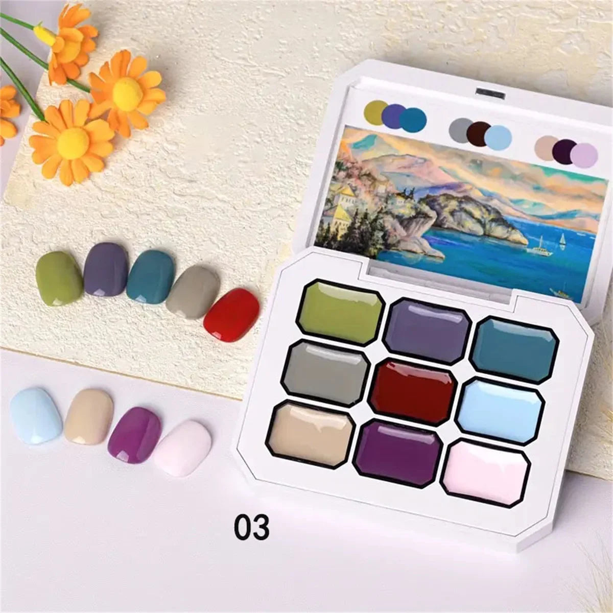 1pc Solid gel patting nail art painting glue Maillard green brown nail polish adhesive nail art creation Halloween Christmas