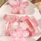 4Pcs Autumn Winter Burgundy Bow Square Flower Hair Claw Clips for Women MultiStyle Red Fashion Hair Accessories Headwear Hairpin