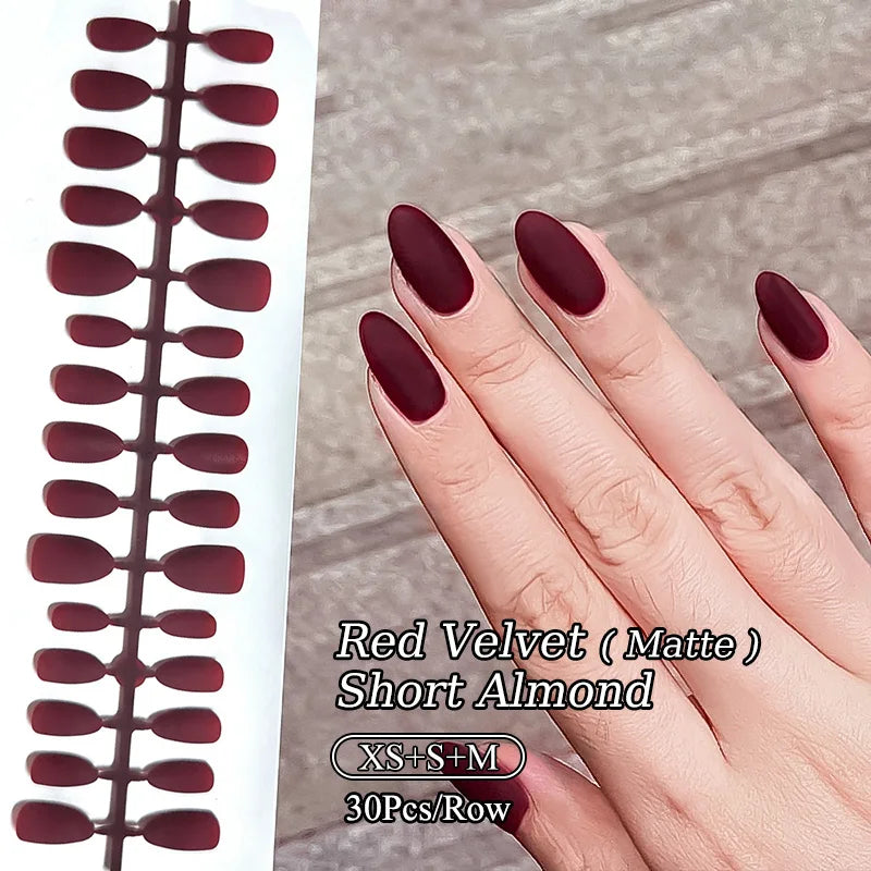 30Pcs Matte Nude Fake Nail Fashion Press on Quick Extension Wearable False Nails Simple Full Cover Nail Tips Manicure Nail Art