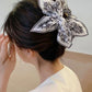 Elegant Women Bow Hair Claw Clips Double-sided Large Satin Shark Hair Claw Solid Bowknot Hairpins Barrettes Hair Accessories