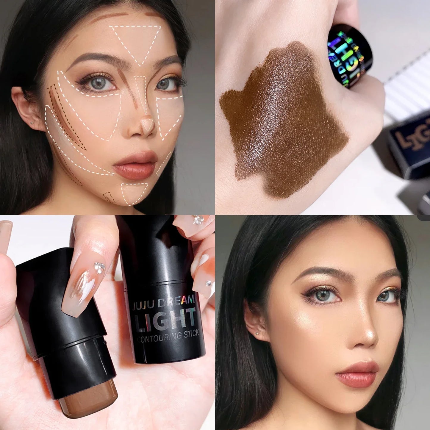 Versatile Contouring stick - matte, bronzer, nose stick, eyeshadow, Face contouring cream - natural and easy to apply