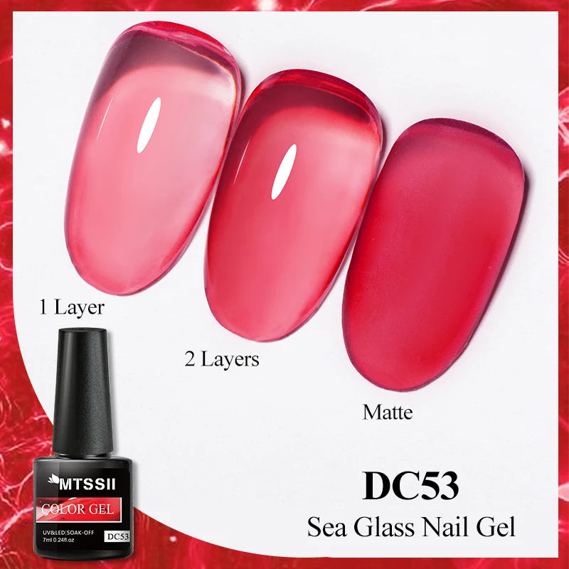 7ML Jelly Gel Nail Polish Black Crystal Translucent Dull Color Nail Art Gel Semi Permanent Varnish Soak Off UV LED Gel Polish