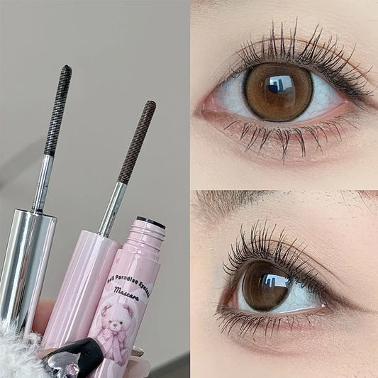 QIBEST 4D Silk Fibre Mascara Curling Thick Ultra-fine Brush Eyelash Extension Black Brown Waterproof Mascara Women Eye Cosmetics