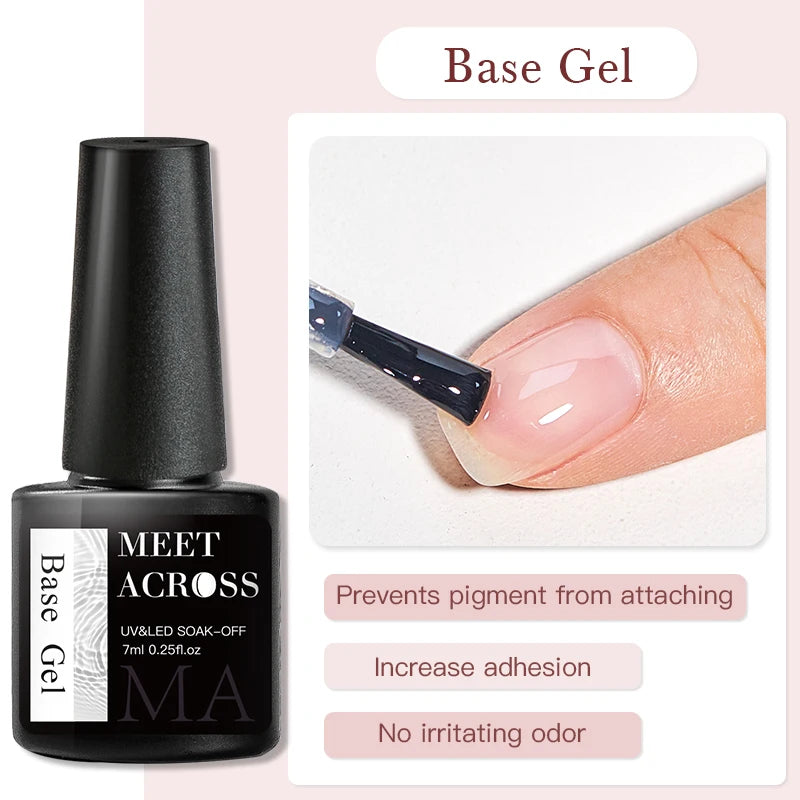 MEET ACROSS 7ml 140 Colors Glitter Gel Nail Polish Fluorescent Laser Semi Permanent Soak Off Nail Art UV Gel Varnish Manicure