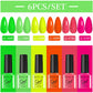 LILYCUE 6Pcs/Set Red Nude Glitter Gel Nail Polish Gorgeous Full Coverage Soak Off UV Gel Nail Art Base Top Coat Gel Polish Kits