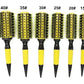 Professional Round Wooden Hair Brush 6 Sizes Boar Bristle Mix Nylon Salon Women Hair Styling Tools Yellow Brazil Hair Curlerl
