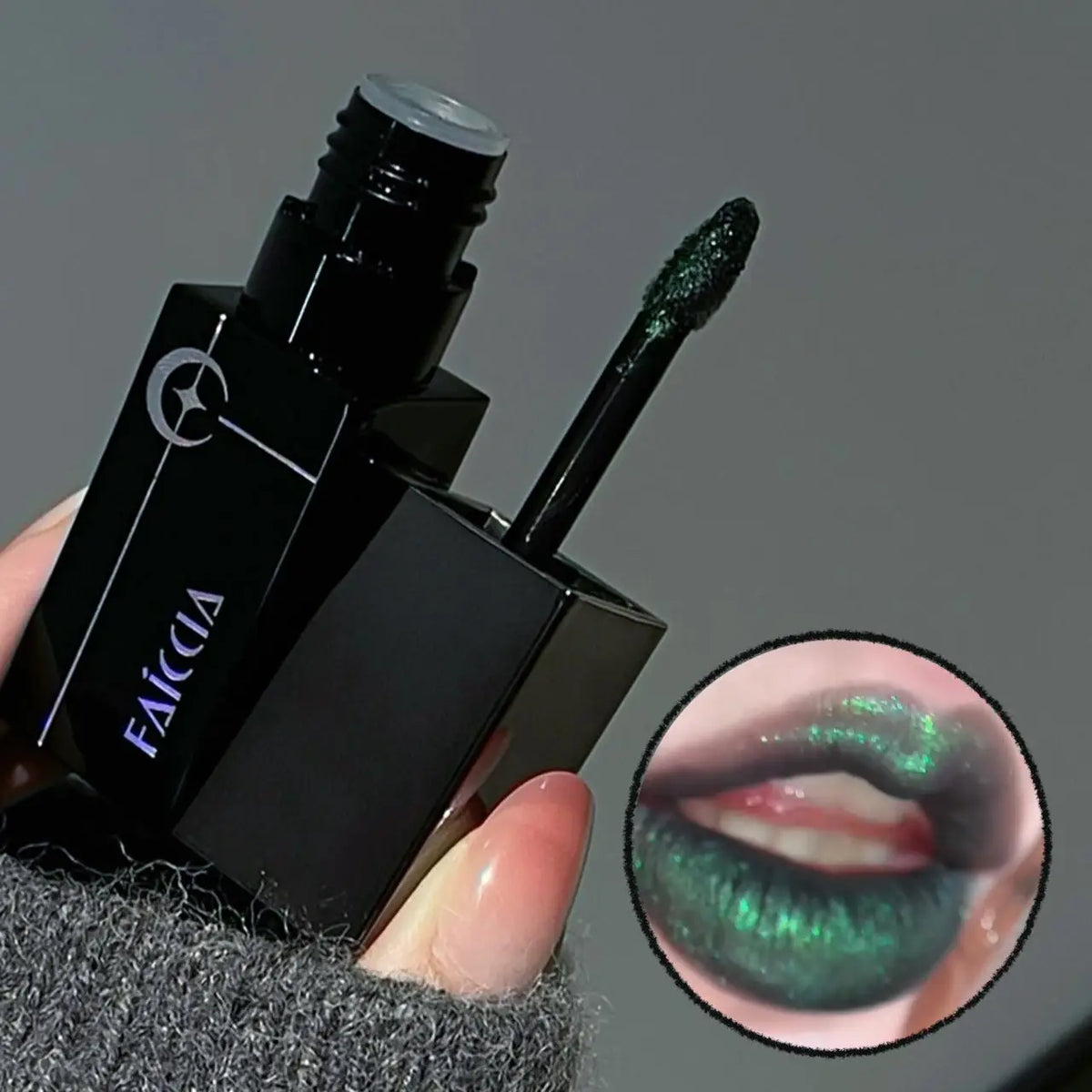 Gothic Matte Black Liquid Lipstick Moisturizer Long-Lasting Punk Blue Green Sparkling Pearl Lip Gloss Halloween Lip Glaze Makeup