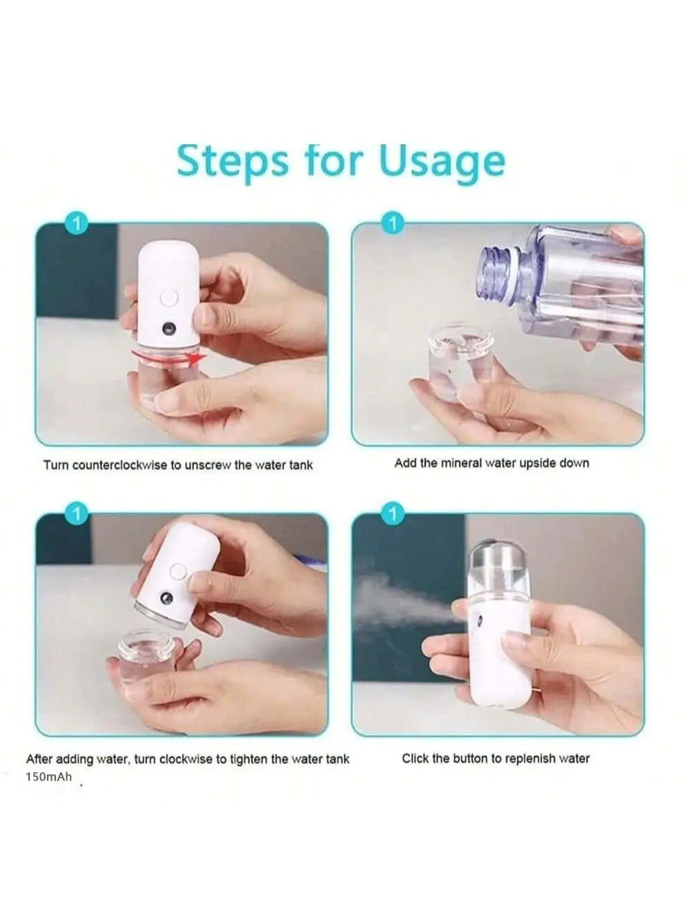 USB Mist Facial Sprayer  Humidifier Rechargeable Nebulizer Face Steamer Moisturizing Beauty Instruments Face Skin Care Tools