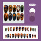 24pcs Halloween Style Press On Nails Dusk Series Glossy Almond False Nails With Horror Pumpkin Ghost Black Cat Designs Fake Nail