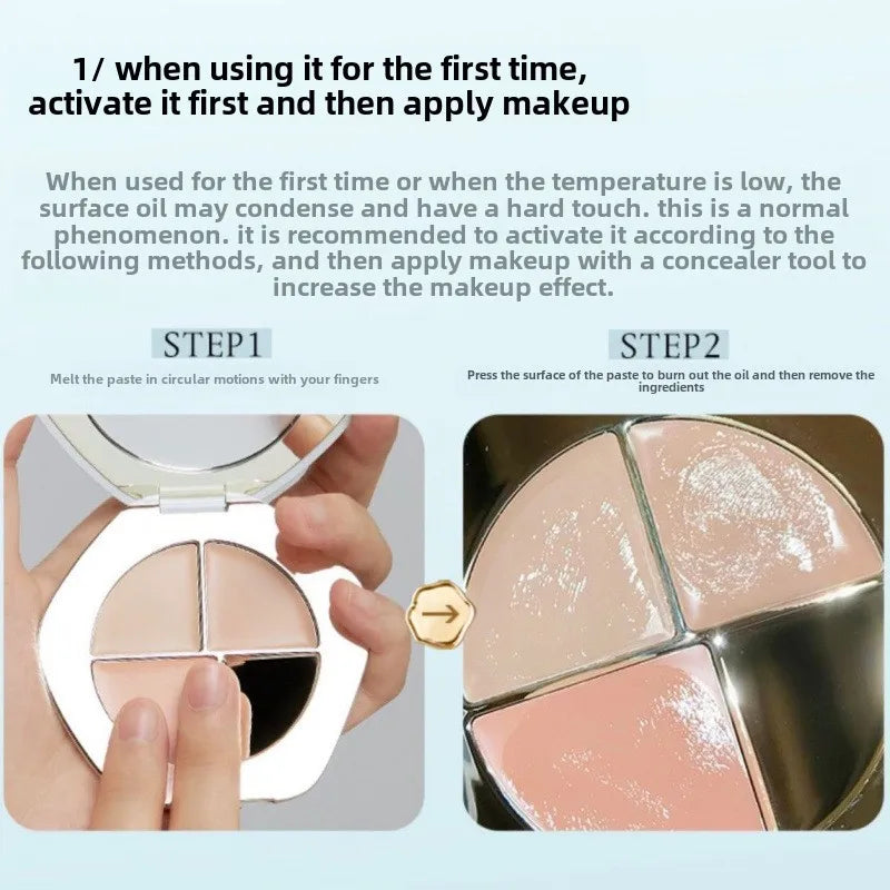 Makeup Foundation 3 Color Concealer Palette Conceals For Blotch Acne Eye Primer Eyeshadow Base Decree Pattern Black Eye Circles