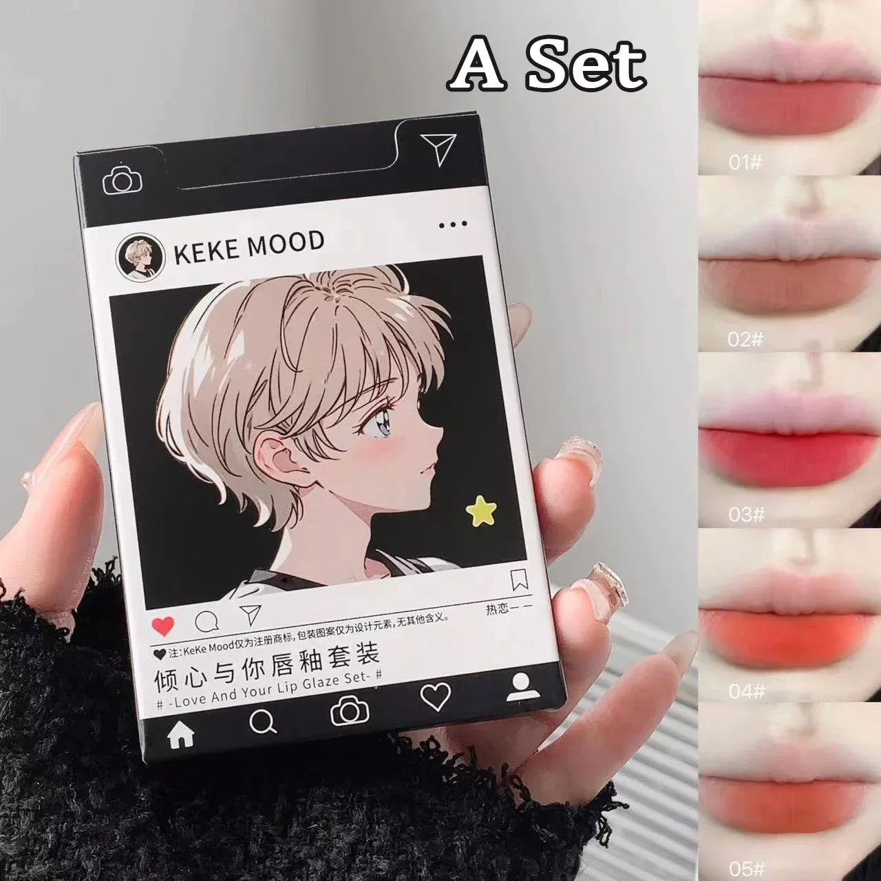 Creative Cigarette Shape Lipstick Set Waterproof Nude Red Lip Glaze 5 Color Matte Lip Gloss Velvet Lip Mud Girl Makep Cosmetics