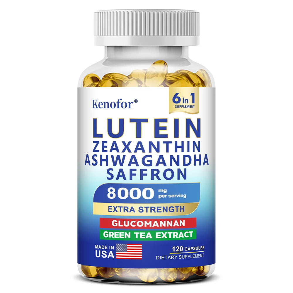 Lutein and Zeaxanthin Capsules - Eye Vitamins for Adults Eye Health Supplement with Glucomannan, Ashwagandha for Vision & Eyes