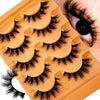 New Cat Eye Lashes 5D Fluffy Faux Mink Lashes 8D Volume Wispy Long Lashes Fake Eyelash Russian Strips 5 Pairs Pack Makeup