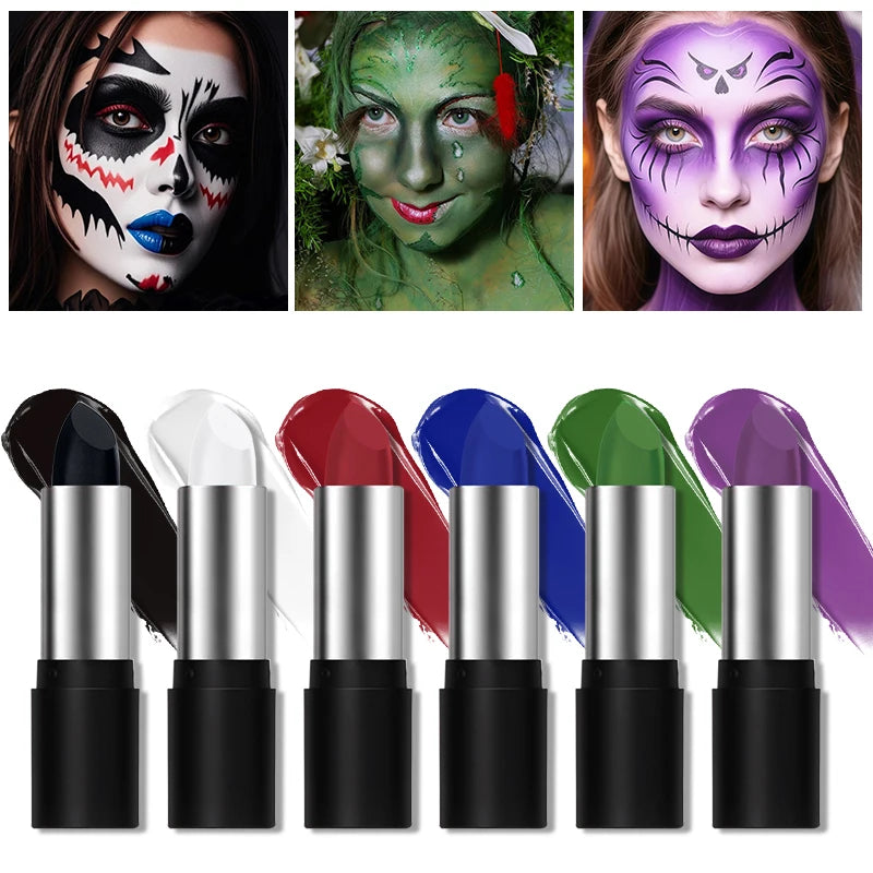 6 Color Body Paint Stick Quick Dry Non Toxic Washable Face Body Art for Kids Adults Party Makeup Theater Halloween Cosplay