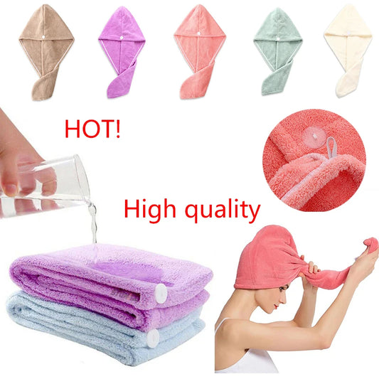 Hair Towel Wrap Fast Dry Hair Towel Super Absorbent Microfiber Coral Velvet Hair Drying Towel Quick Dry Hair Turban