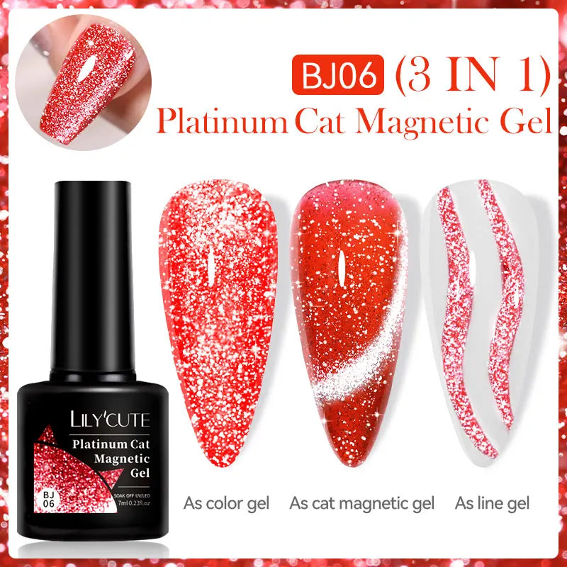LILYCUTE 7ML Auroras Glitter Thermal Gel Nail Polish Temperature Color Changing Semi Permanent Soak Off Nail Art UV Gel Varnish