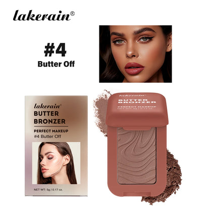 Lakerain Butter Bronzer Cream Women Waterproof Genteel Girl Nude Makeup Silky Shimmer Monochrome Blush Korean Face Cosmetics