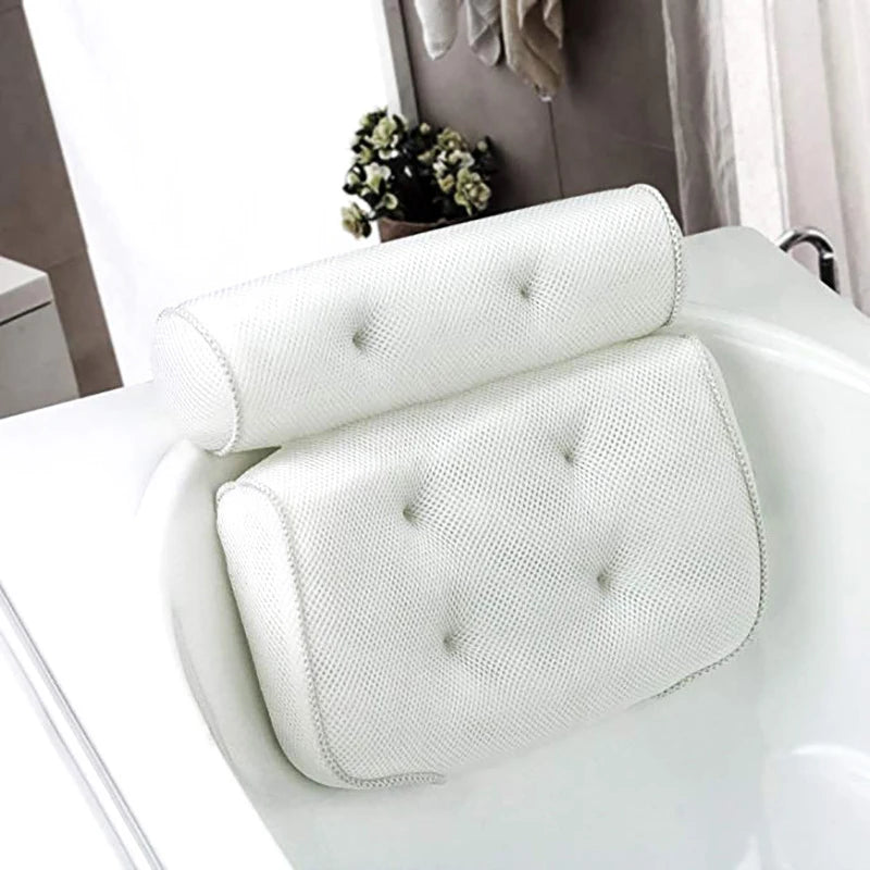 Bath Pillow for Tub Neck and Back Support 3D Air Mesh Spa Bathtub Pillows with  Suction Cup