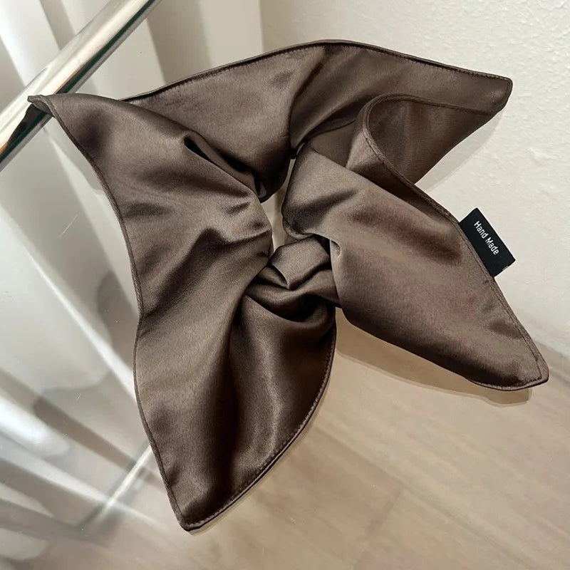Satin Silk Square Scrunchies Elastic Hair Bands Women Girls Solid Ponytail Holder Large Hair Ties Rope Hair Accessories Fashion
