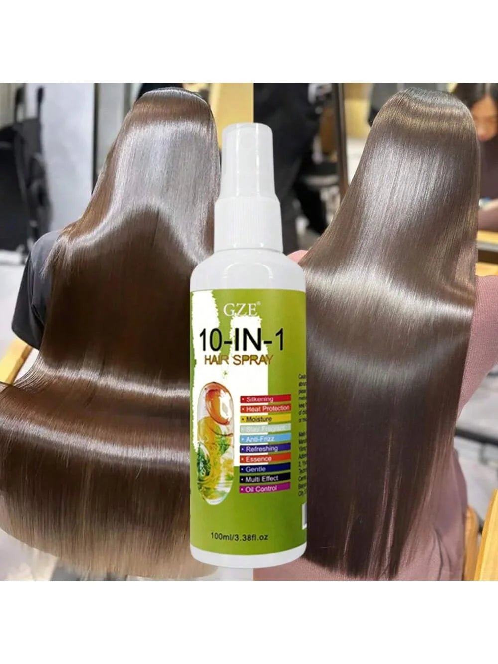 GZE 10-in-1 Hair Care Spray Silkening Heat Protection Moisturizing Stay Fragrant Anti-Frizz Gentle Multi Effect Oil Control