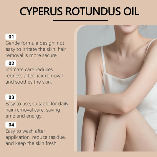 Cyperus Rotundus Oil Body Post Hair Removal Soothing Oil Hair Growth Inhibitor Depilatory After Epilation Care for Smooth Skin