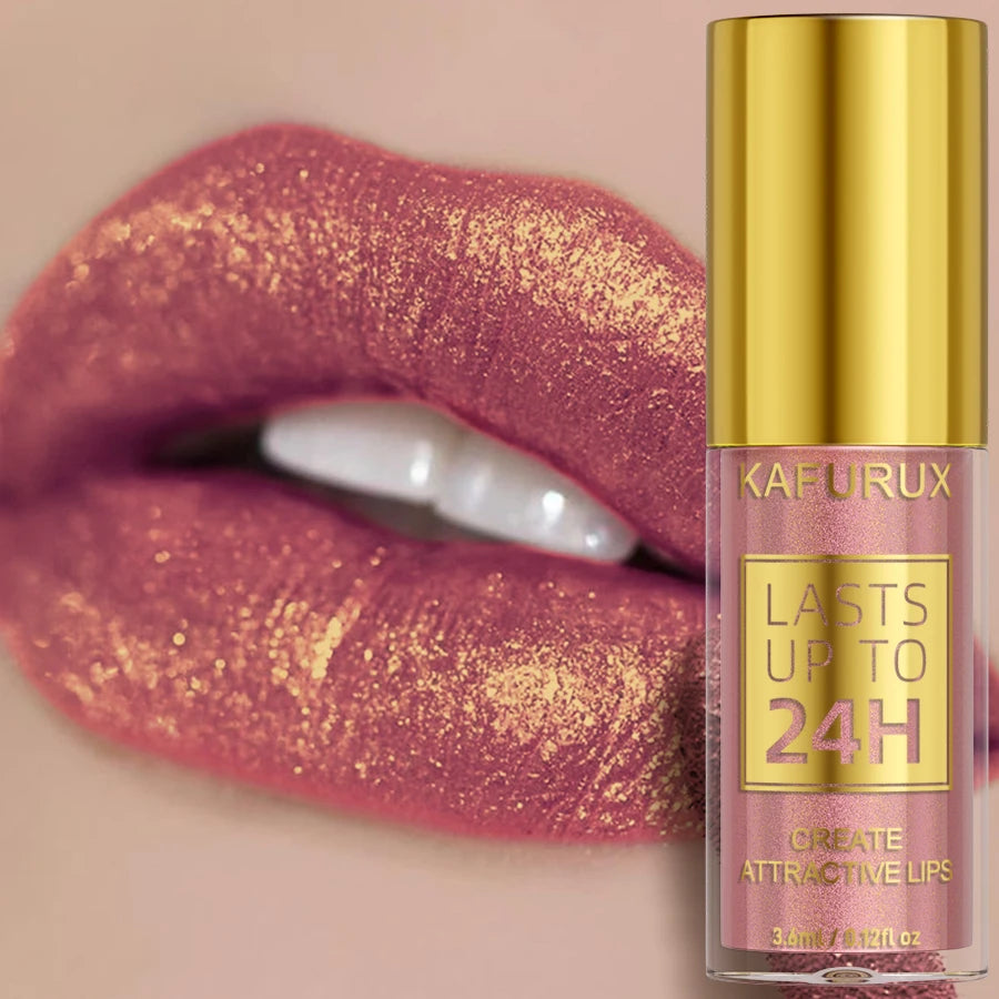 14-Color Glitter Metallic Lip Glaze – Shiny, Long-Lasting, Waterproof Lip Gloss, Liquid Lipstick, Lip Oil, Lip Tint, Gift for Women