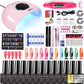 Limegirl Nail Set Nail Gel Tools Kit 54W Nail Lamp 18/12/7 Colors UV Gel Nail Polish Kit Contains Nail Drill Machine Nail Kit