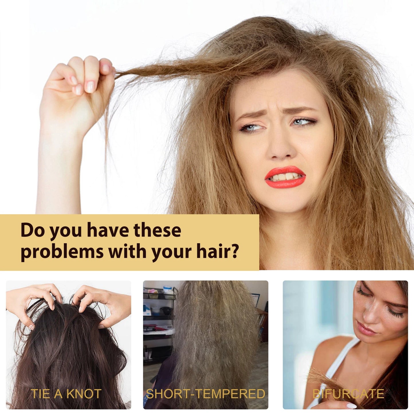 Collagen Hair Mask Reduce Dryness And Frizz Prevent Hair Splitting Moisturize Soften Hair Improve Hair Texture Hair Care Mask