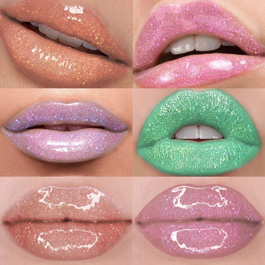 9 colors diamond shimmer glitter lip gloss moisturizing liquid lipstick pearl color lip glaze sexy red pink lip makeup gifts