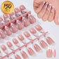 576pcs/Box Colorful Fake Nails Black Red Design Fake Nail Oval Short Square Press On False Nails Mixed Full Cover Nail Tips