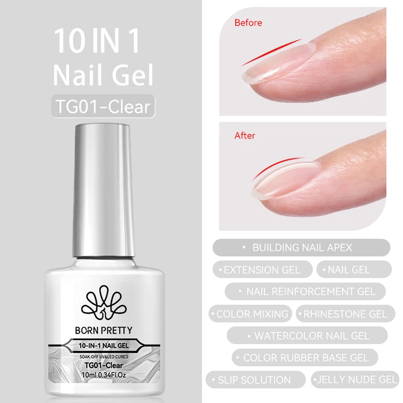 BORN PRETTY 10ml Blood Red Jelly Gel Nail Polish Halloween Nails Art Gel Polish Sheer Translucent Nail Gel for Winter Manicure