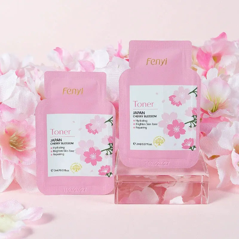 4pcs Skincare Sets Sakura Cleanser Face Cream Toner Eye Cream Deep Cleansing Moisturizer Oil Control Skin Care Kit Travel Outfit