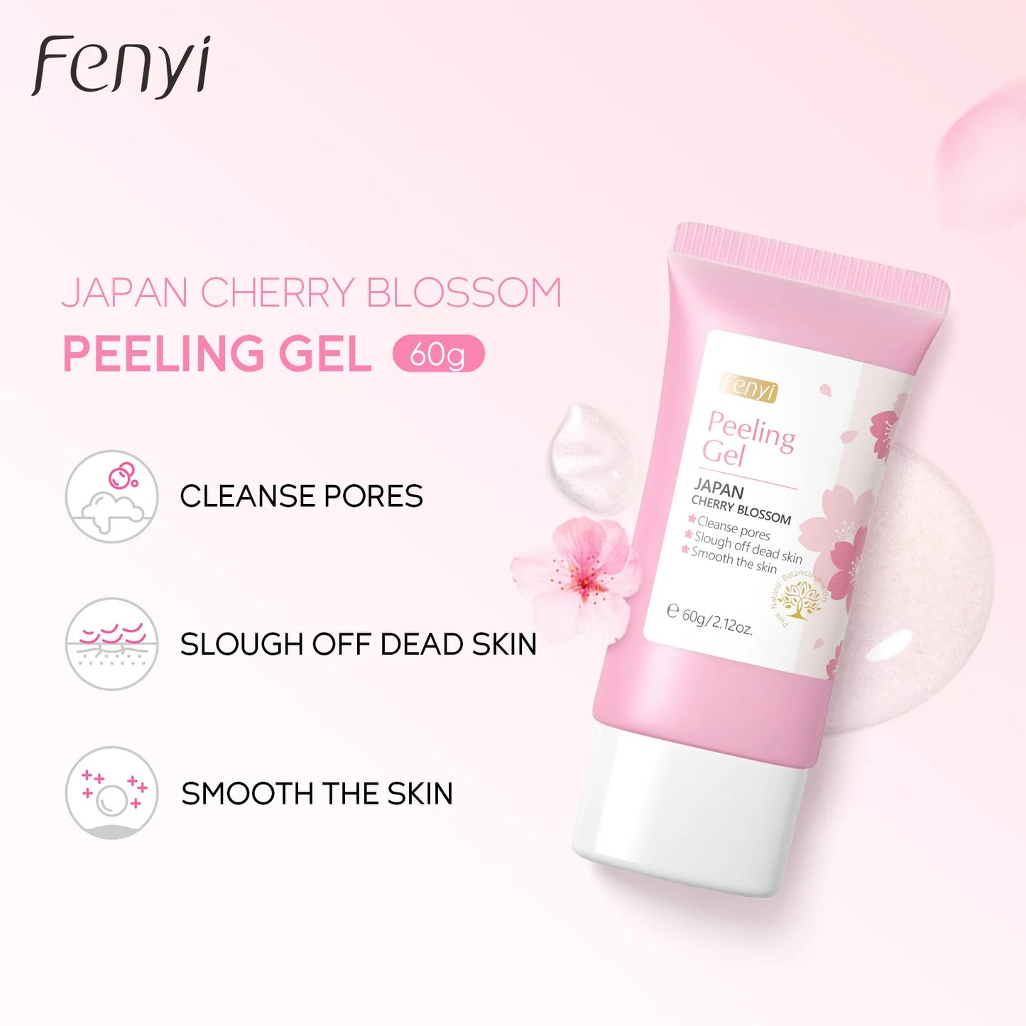 Cherry Blossom Peeling Gel Facial Exfoliating  Moisturizing Tender Body Cleansing Skin Care 60g