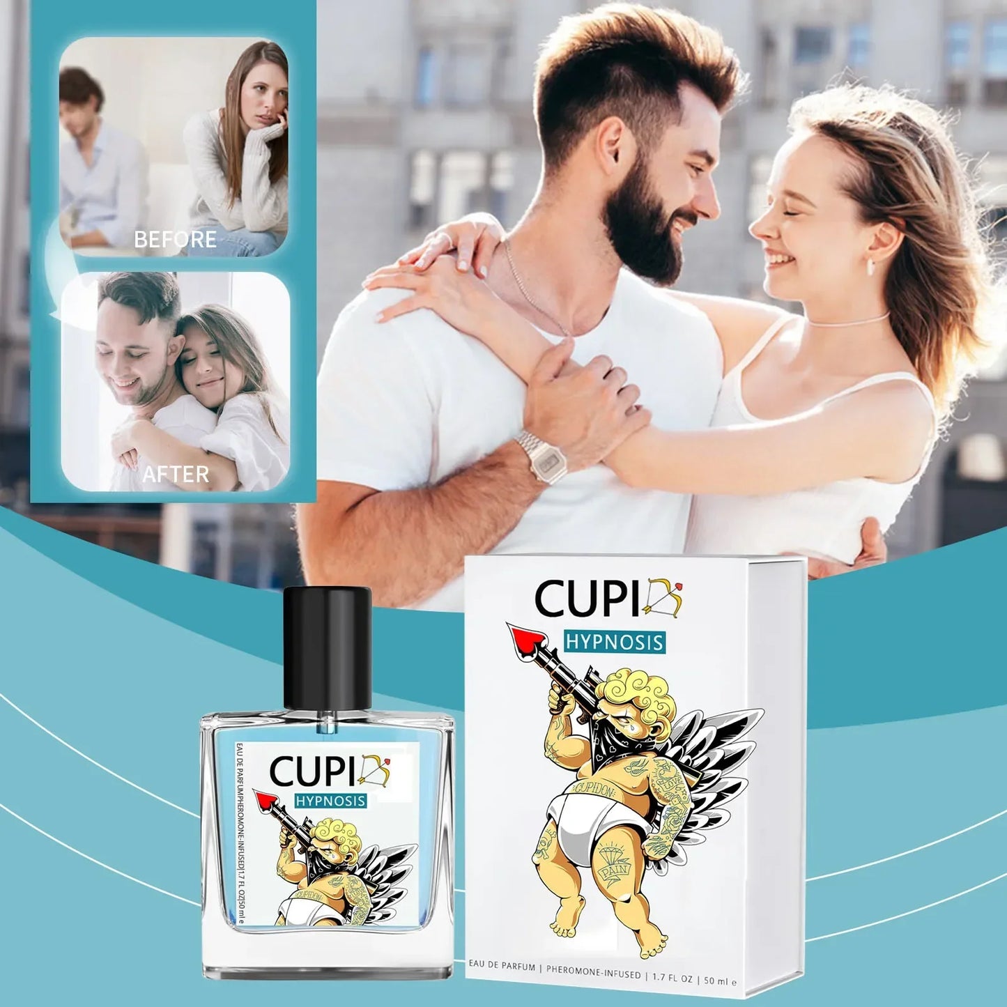 50ML Cupid Pheromone Perfume Long Lasting Fragrance Perfume Cologne for Men and Women Light  Cologne Fragrance