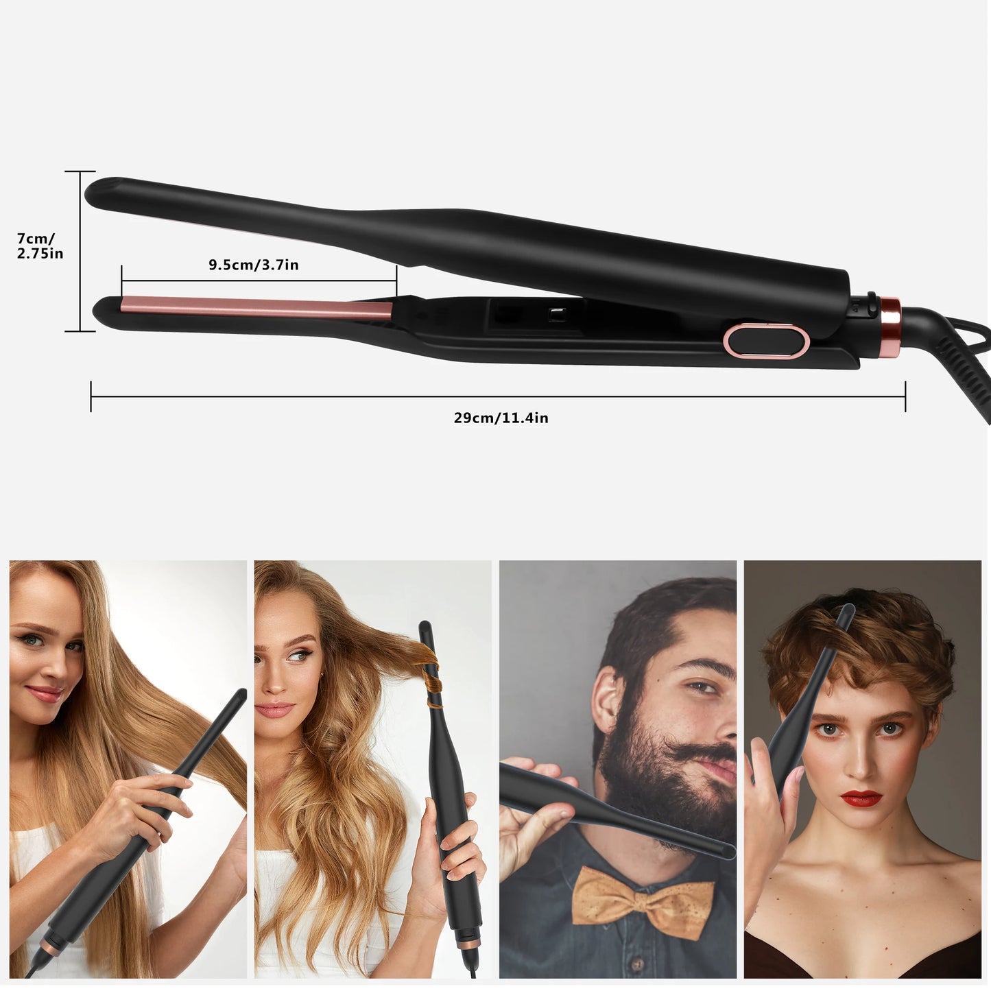 Mini Hair Straightener Curling Iron Hair Curler Wand Professional Curly Ceramic Electric Salon Styling Tool Small Crimping