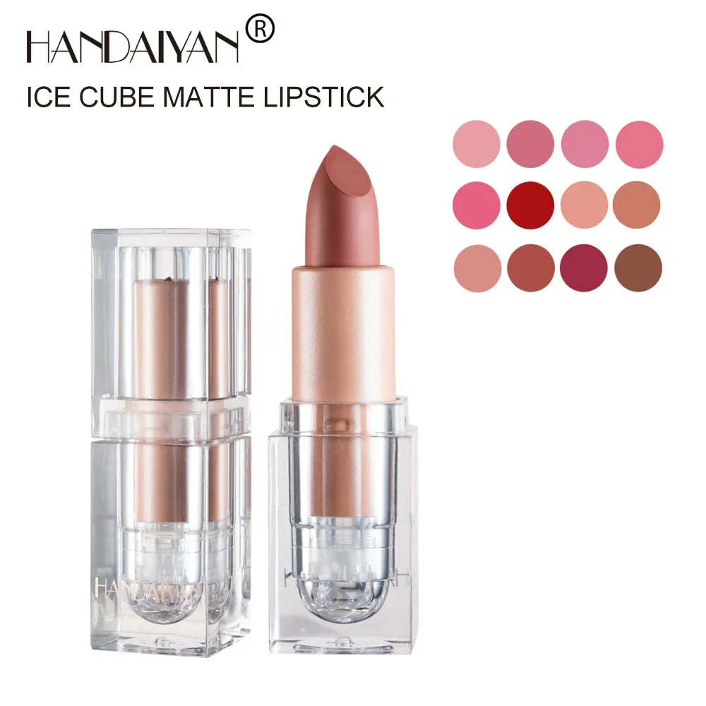 HANDAIYAN Matte Nude Lipstick Velvet Finish Lipsticks Long-Lasting Waterproof Women's Makeup Korean Cosmetic Popular Gift Item