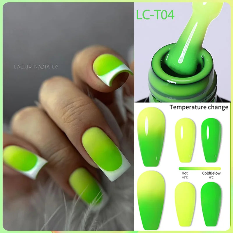 LILYCUTE 7ML Auroras Glitter Thermal Gel Nail Polish Temperature Color Changing Semi Permanent Soak Off Nail Art UV Gel Varnish