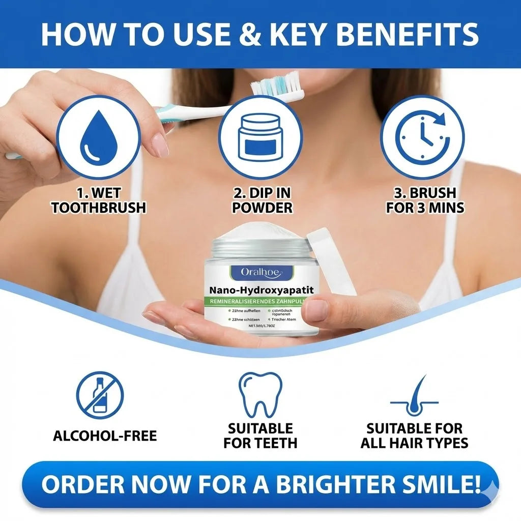With Hydroxyapatite10%-Infused Winter Whitening Tooth Powder: Enamel Repair, Deep Cleaning & Long-Lasting Fresh Breath