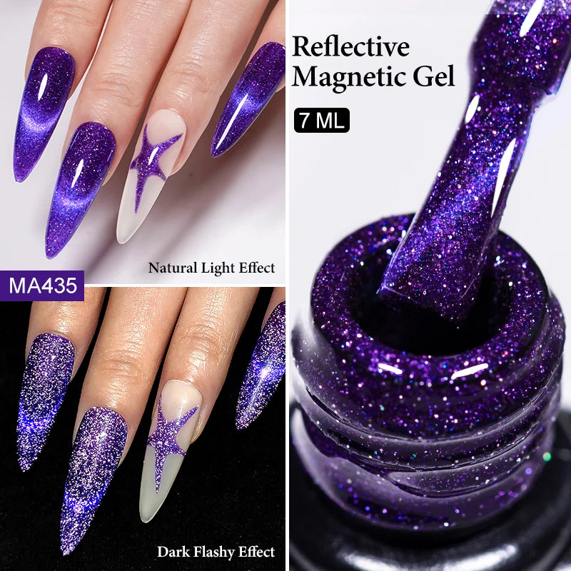 7ml Red Series Cat Magnetic Gel Nail Polish Sparkle Glitter Semi Permanent Nail Art UV Gel Varnish Manicure For Valentines Nails