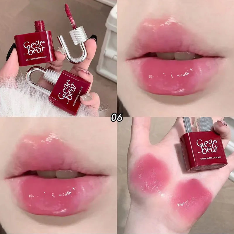 Gege Bear Lockheart Sweet Color Water-Gloss Lip Gloss-Vibrant Colors, Easy to Apply with Long-Lasting Hydration