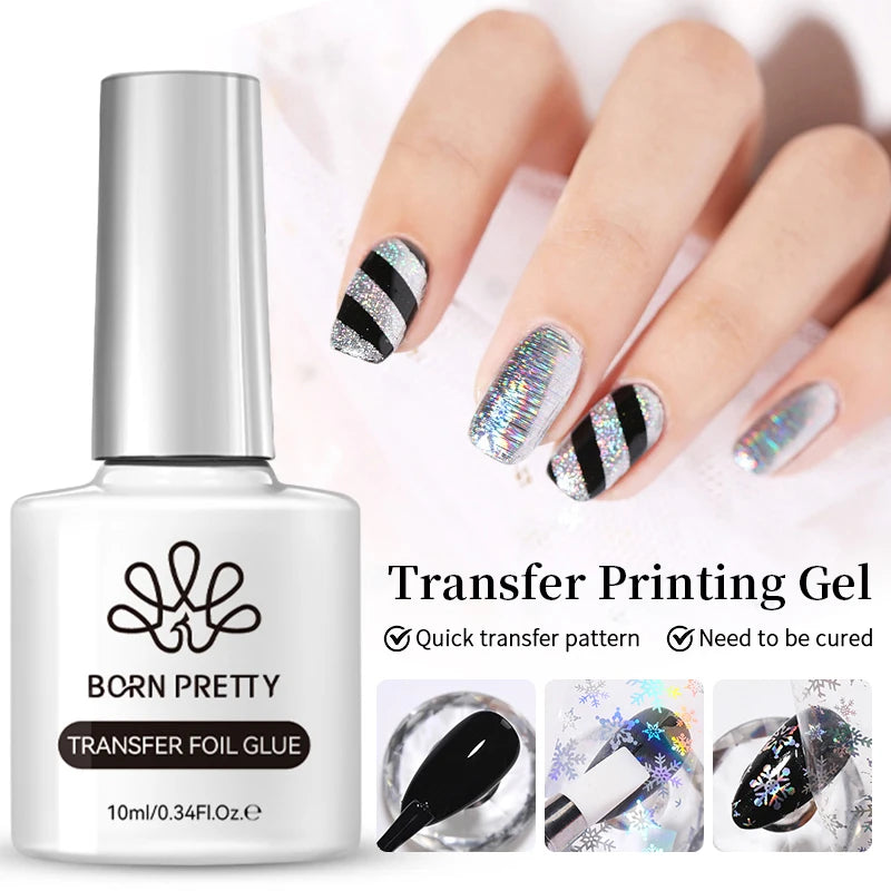 BORN PRETTY 6 in 1 Nail Glue Gel Extra Strong Adhesive for Press on Nails Clear Acrylic Tips Extension Gel Strengthener Gel