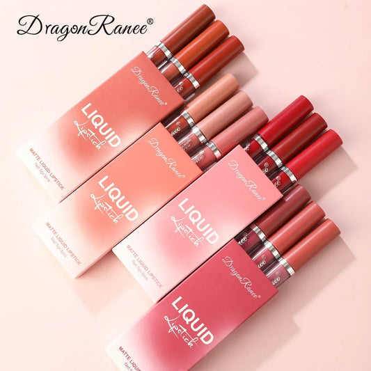 3-PCS Liquid Lipsticks Set – Long-Lasting Matte Lipsticks, Waterproof, Korean Beauty Cosmetics Makeup for Women