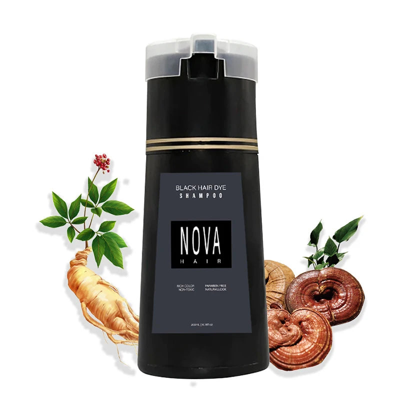 Nova 3-in-1 Hair Coloring Shampoo Oil Control Fluffy Refreshing Hair Dye Quick Dizzy Hair Coloring Shampoo Hair Care Products
