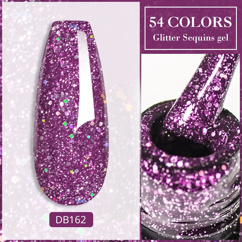 Mtssii 7ML Colorful Reflective Gel Nail Polish Glitter Sparkling Flash Glitter Gel Polish Semi Permanent Varnish Soak Off Nails