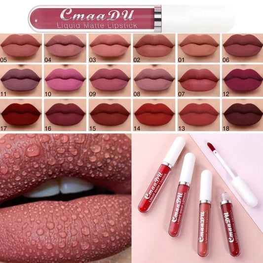 Long-Lasting Velvet Matte Lip Gloss – Liquid Lipstick, Red Lip Makeup for Women, Waterproof, Moisturizing Lip Gloss